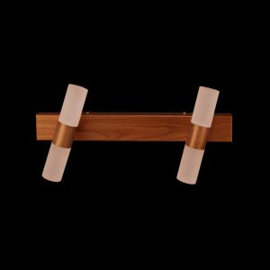 ADRINA Matt Oak Wood Finish Metal Triple Tilting Led Wall Bracket