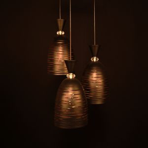 LEONARDO Black Metal 3 Light Cluster Hanging Light