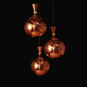 MARCO Rosegold Glass 3 Light Cluster Hanging Lights