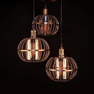 ARYA Antique Brass Metal Hanging with Glass