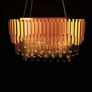 DILAN  Matt Golden Crystal Chandelier